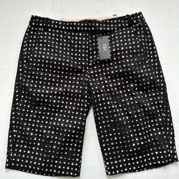 TIBI Black eyelet shorts SZ 2 NWT - Picture 1 of 10